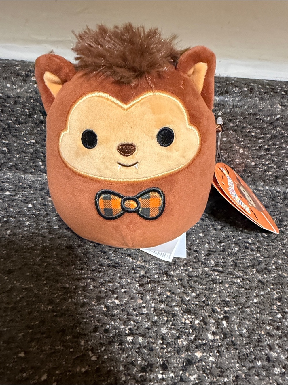 Plush Squishmellow Hedgehog with Plaid Bow